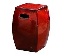 Taburete decorativo, taburete for exteriores, nuevo taburete cuadrado de cerámica de estilo chino, taburete for tambor, taburete for cambiar zapatos, taburete retro nostálgico for estudio Guzheng(Red)