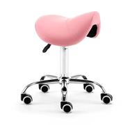 Taburete dental con ajuste hidráulico de altura, cómodo diseño de sillín sobre ruedas para clínicas y estudios de masaje, altura ajustable de 48 a 58 cm
