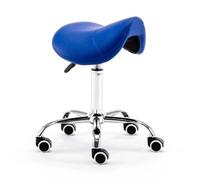 Taburete dental con ajuste hidráulico de altura, cómodo diseño de sillín sobre ruedas para clínicas y estudios de masaje, altura ajustable de 48 a 58 cm