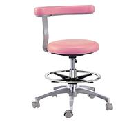 Taburete dental de altura ajustable con reposabrazos, asiento auxiliar de dentista de piel sintética para clínica y belleza, color amarillo, ideal para comodidad y apoyo