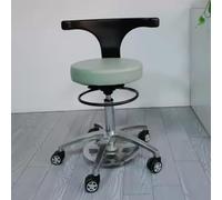 Taburete dental de piel sintética para dentista, silla auxiliar de altura ajustable, taburete con respaldo, elevación manual de 360 grados, B