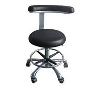 Taburete dental ergonómico profesional - Silla giratoria de 360° de altura ajustable con reposabrazos, asiento de piel sintética para dentista, asistente, salón y spa