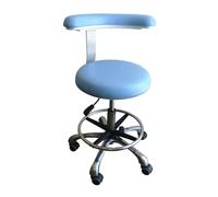 Taburete dental giratorio de 360°, silla de sillín de poliuretano ajustable en altura con reposabrazos, asiento de asistente médico para dentista, oficina y salón