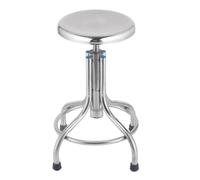 Taburete dental, taburete redondo ajustable de acero inoxidable para peluquería, spa de belleza, tatuajes, elevación en espiral sin respaldo