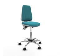 Taburete elche blanco as bali turquesa base cromada ruedas 65mm nailon