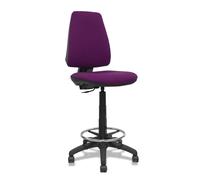 Taburete Elche con mecanismo Contacto permanente básico tapizada con Tela color Morado. Equipado con Base poliamida negra, Sin brazos y Ruedas de nailon 50 mm