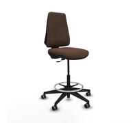 Taburete elche cp bali marrón oscuro base piramidal ruedas 65mm engom