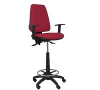 Piqueras y Crespo Taburete Elche S – ergonómico, regulable en altura y brazos, granate