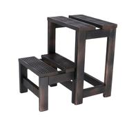 Well Home MOBILIARIO & DECORACIÓN Taburete Escalera 2 peldaños Fabricado en Madera, Acabado en wengue, 32x23x40 cm