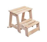 Taburete Escalera Plegable de Madera de Pino con 2 peldaños (42X50x38,6cm)
