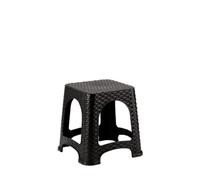 Taburete Escalón 33 cm - Envio 24 h - 45 cm de Altura - Taburete Escalón Asiento Apilable - Cocina, Baño, Librería, Vinoteca y Camping - Escalón Peldaño Silla de Resina Plástico (Negro, 33x26)