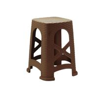 Taburete Escalón 45cm - Envio 24 h - 45 cm de Altura - Taburete Escalón Asiento Apilable - Cocina, Baño, Librería, Vinoteca y Camping - Escalón Peldaño Silla de Resina Plástico (Marrón, 45x27)