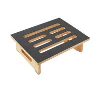 Taburete Escalón de Madera Maciza - Taburete Bajo Antideslizante para Baño, Cocina y Jardín - Banqueta Madera para Niños y Ancianos - 39,8x32x8,8cm (Natural, Fácil Limpieza)
