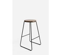 Taburete Estilo Nórdico Negro con Madera Oscura - CONJUNTO: Pack 2