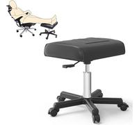 Taburete for pies de silla for juegos ajustable en altura, soporte for pies de cuero Pu, reposapiés rodante for debajo del escritorio, taburete pequeño for oficina