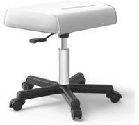 Taburete for pies de Silla for Juegos de Altura Ajustable, Soporte for pies de Cuero de PU, reposapiés con Ruedas for Debajo del Escritorio, reposapiés pequeño for Oficina, reposapiés for computadora