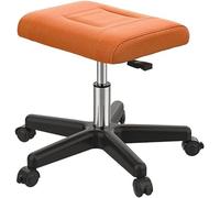 Taburete for pies de silla for juegos, soporte for pies de cuero de PU debajo del escritorio, reposapiés con ruedas ajustable en altura, reposapiés pequeño for oficina, reposapiés for computadora