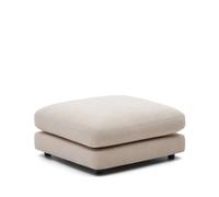 Taburete Gaia en chenilla beige FSC Mix Credit 90 x 90 cm