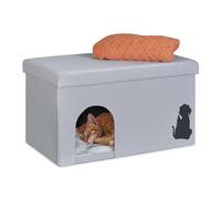 Taburete gatos Cueva gatos Casa gatos con asiento Cama gatos plegable con tapa