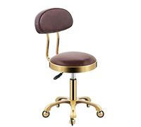 Taburete giratorio ajustable, cómodo taburete giratorio con ruedas, metal hidráulico resistente para salón, masaje, oficina, con respaldo