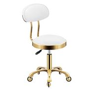 Taburete giratorio ajustable, cómodo taburete giratorio con ruedas, metal hidráulico resistente para salón, masaje, oficina, con respaldo