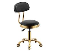 Taburete giratorio ajustable con respaldo, taburete hidráulico giratorio sobre ruedas para salón, oficina, clínica