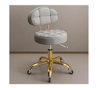 Taburete giratorio ajustable con soporte trasero y ruedas, taburete giratorio hidráulico de metal para salón, spa, tatuaje, masaje
