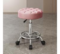 Taburete giratorio con cinco poleas giratorias de 360°, cojín rodante, taburete hidráulico de masaje de tatuaje, taburete de salón, silla giratoria ajustable para trabajo de trabajo de spa con ruedas