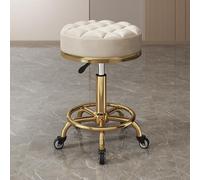 Taburete giratorio con cinco poleas giratorias de 360°, cojín rodante, taburete hidráulico de masaje de tatuaje, taburete de salón, silla giratoria ajustable para trabajo de dibujo con ruedas (tamaño