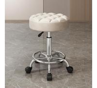 Taburete giratorio con cinco poleas giratorias de 360°, cojín rodante, taburete hidráulico de masaje de tatuaje, taburete de salón, silla giratoria ajustable para trabajo de dibujo con ruedas (tamaño