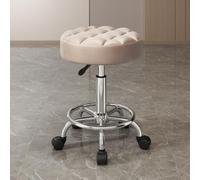 Taburete giratorio con cinco poleas giratorias de 360°, cojín rodante, taburete hidráulico de masaje de tatuaje, taburete de salón, silla giratoria ajustable para trabajo de dibujo con ruedas (tamaño