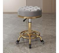 Taburete giratorio con cinco poleas giratorias de 360°, cojín rodante, taburete hidráulico de masaje de tatuaje, taburete de salón, silla giratoria ajustable para trabajo de trabajo de spa con ruedas