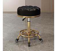 Taburete giratorio con cinco poleas giratorias de 360°, cojín rodante, taburete hidráulico de masaje de tatuaje, taburete de salón, silla giratoria ajustable para trabajo de dibujo con ruedas (tamaño