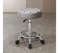 Taburete giratorio con cinco poleas giratorias de 360°, cojín rodante, taburete hidráulico de masaje de tatuaje, taburete de salón, silla giratoria ajustable para trabajo de dibujo con ruedas (tamaño