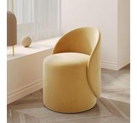 Taburete giratorio con cojín acolchado y respaldo para dormitorio, sala de maquillaje o sala de estar