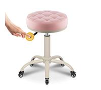 Taburete giratorio con ruedas de altura ajustable para cocina, salón, spa, clínica, tapicería de piel sintética