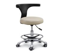 Taburete giratorio de 360° con reposabrazos, taburete médico de piel sintética ajustable en altura para dentista, salón, tatuaje