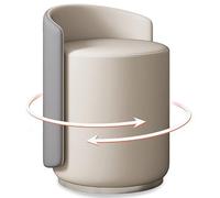 Taburete giratorio de 360° con respaldo bajo para sala de maquillaje, dormitorio o estudio, elegante silla de acento gris para tocador y oficina en casa