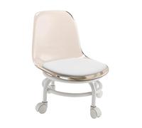 Taburete giratorio de 360° con respaldo, silla rodante baja para ejercicios de limpieza y tareas, color marrón, altura ajustable, Tabouret Bas Roulant