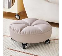 Taburete giratorio de 360° con ruedas, asiento redondo de poliuretano suave para el hogar, oficina, fitness y rabia, diseño de perfil bajo para una fácil movilidad