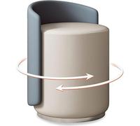 Taburete giratorio de 360°, silla moderna de respaldo bajo para dormitorio, estudio y vestidor