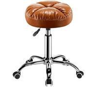 Taburete giratorio de altura ajustable con ruedas para salón, peluquería, clínica, silla giratoria con asiento redondo de poliuretano, ideal para fábrica, salón, tienda, bar, cómodo y cómodo