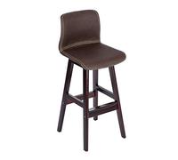 Taburete giratorio de altura de mostrador, taburete de tela de alto rendimiento, altura del asiento, piel sintética, acolchado con respaldo, juego de 1 pieza de madera I (J)