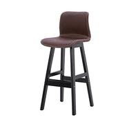 Taburete giratorio de altura de mostrador, taburete de tela de alto rendimiento, altura del asiento, piel sintética, acolchado con respaldo, juego de 1 pieza de madera I (E)