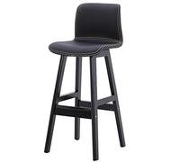 Taburete giratorio de altura de mostrador, taburete de tela de alto rendimiento, altura del asiento, piel sintética, acolchado con respaldo, juego de 1 pieza de madera I (A)