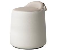 Taburete giratorio de cuero con respaldo - Silla de maquillaje tapizada para dormitorio y sala de maquillaje