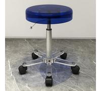 Taburete giratorio de material acrílico con ajuste silencioso de altura de rueda, resistente, para bar, laboratorio, oficina, barbería, cocina y tienda (azul)