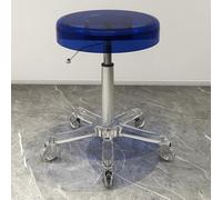 Taburete giratorio de material acrílico con rueda de cristal, ajuste de altura, resistente, para bar, laboratorio, oficina, barbería, cocina y tienda (azul)