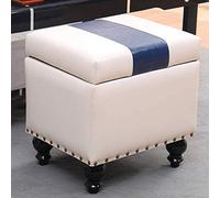 Taburete giratorio de piel sintética con forma de cubo para almacenamiento, caja de juguetes con bisagra superior, caja organizadora