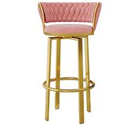 Taburete giratorio de terciopelo con reposapiés redondo, elegante y moderno para bares y cocinas, ideal para decoración del hogar y comodidad